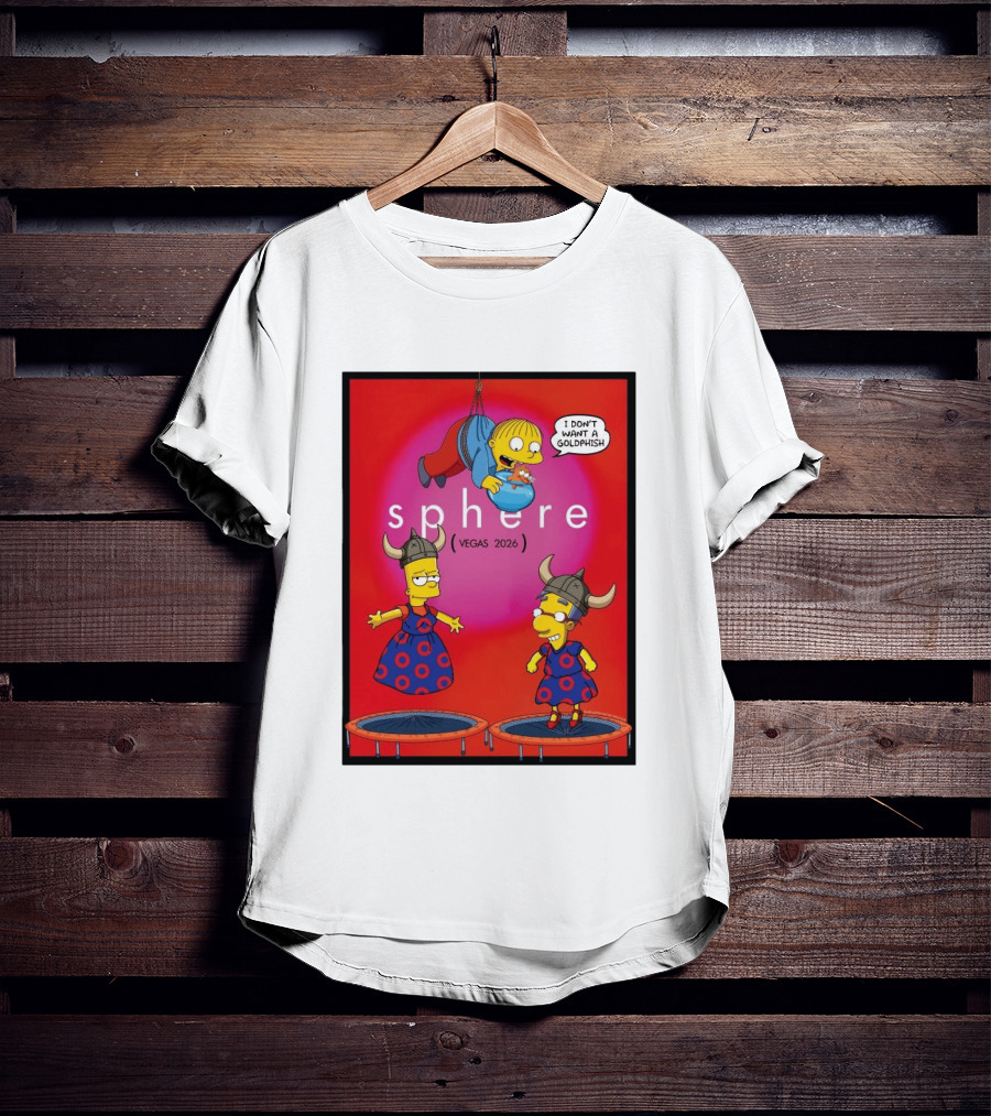 Phish X Simpsons Sphere Vegas 2026 Tour Goldfish Boogie New Springfield T-Shirt