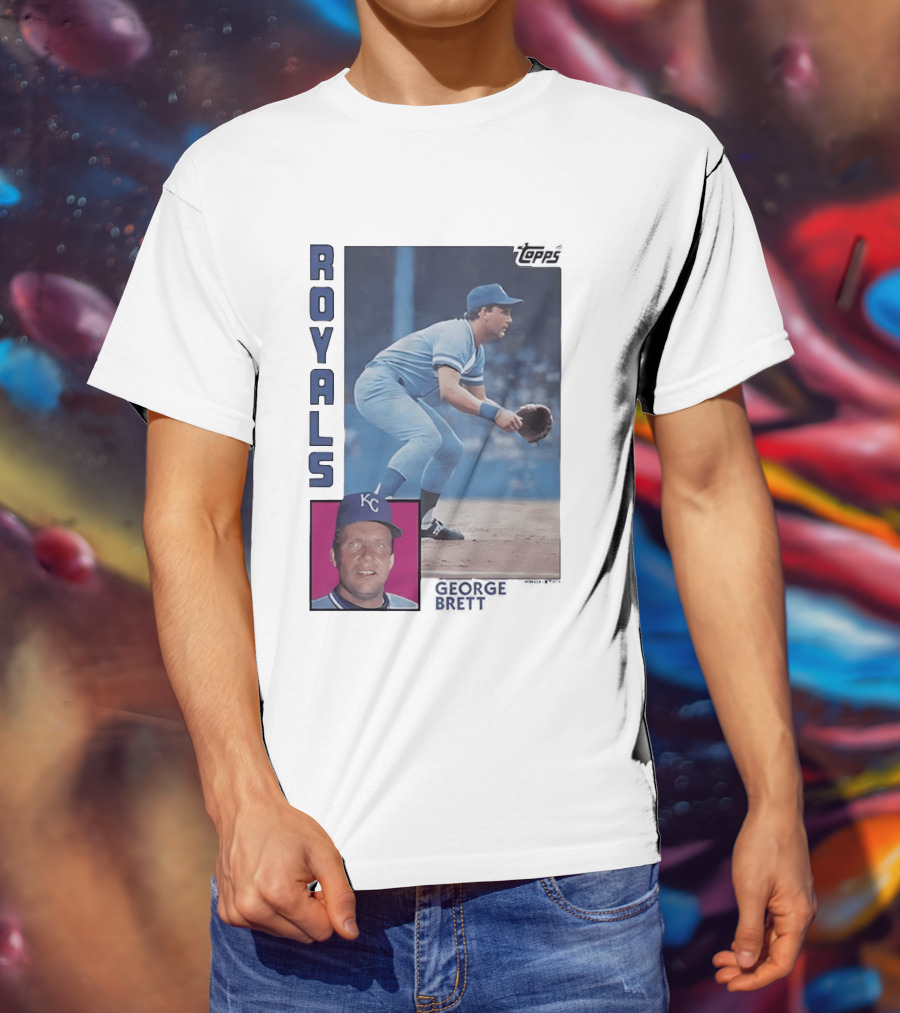 Kansas City Royals George Brett Topps 1984 Baseball Card T-Shirt