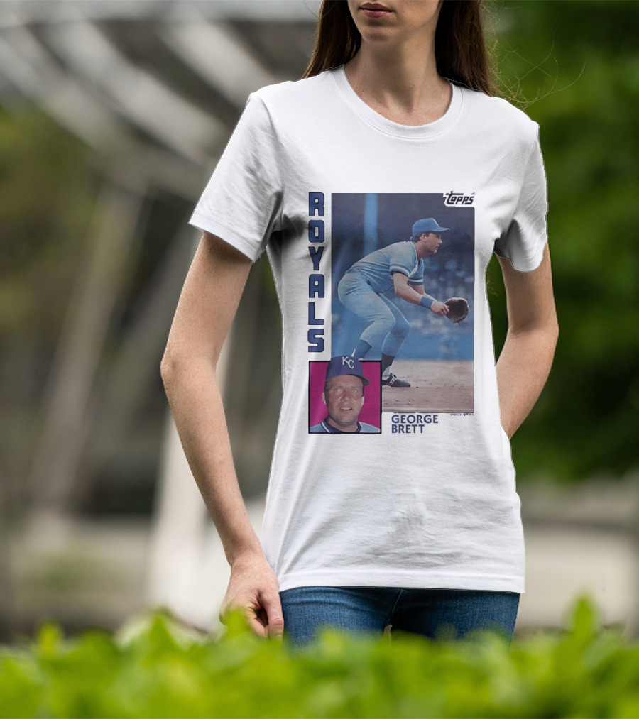 Kansas City Royals George Brett Topps 1984 Baseball Card T-Shirt