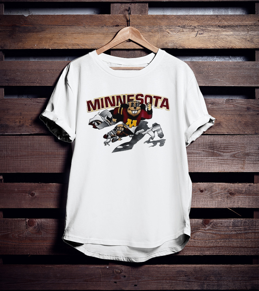 Minnesota Golden Gophers Mascot Bursting Through T-Shirt