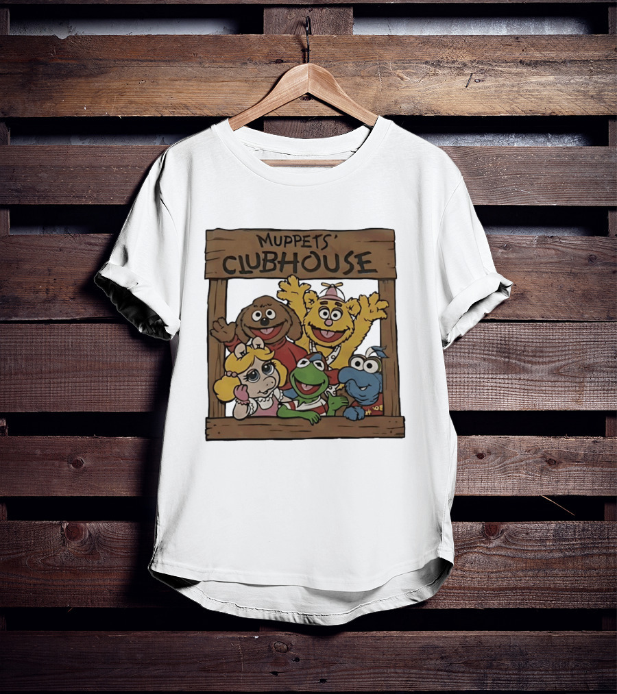 Muppets Clubhouse Characters Kermit Fozzie Gonzo Miss Piggy Rowlf T-Shirt
