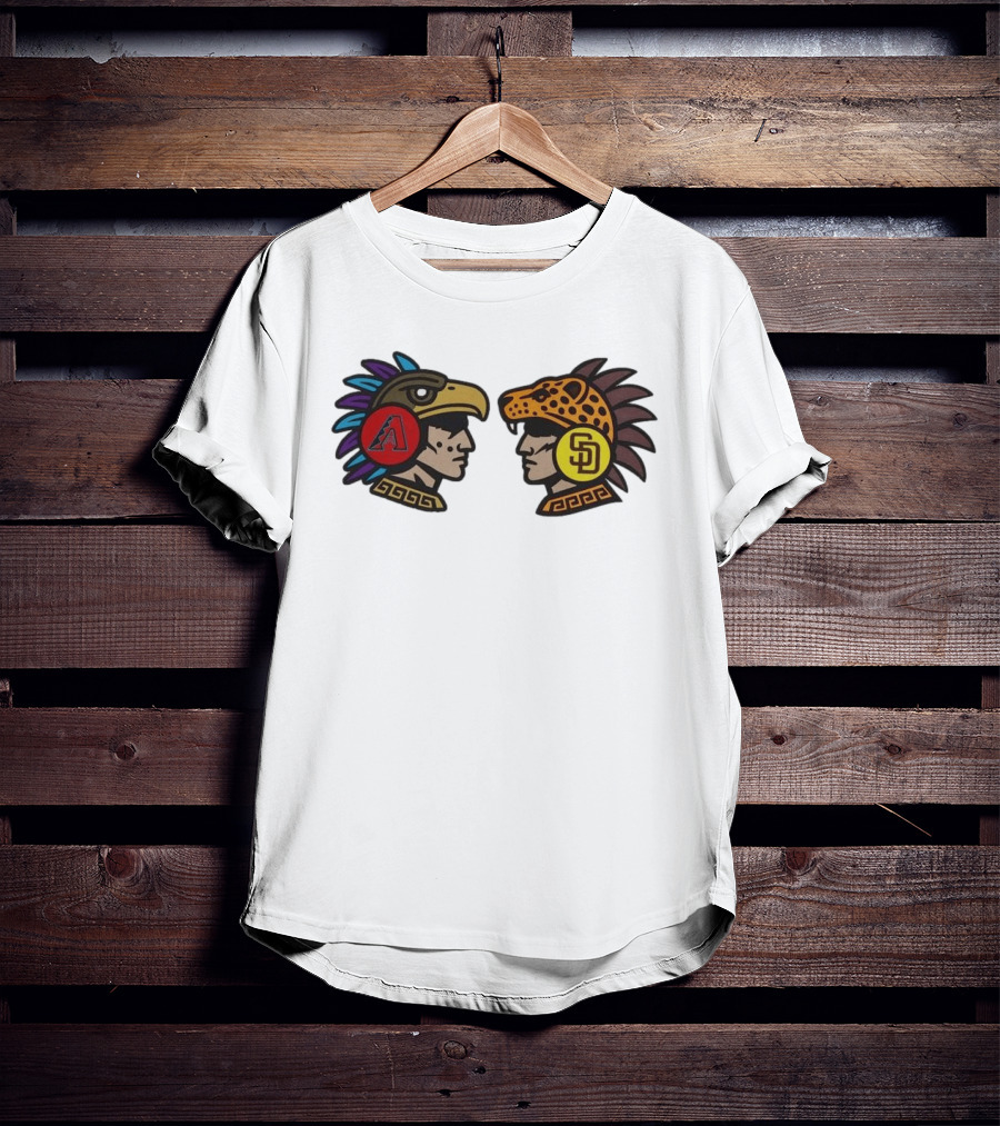 2026 MLB World Tour Mexico City Series Diamondbacks Vs Padres Aztec Style Logos T-Shirt
