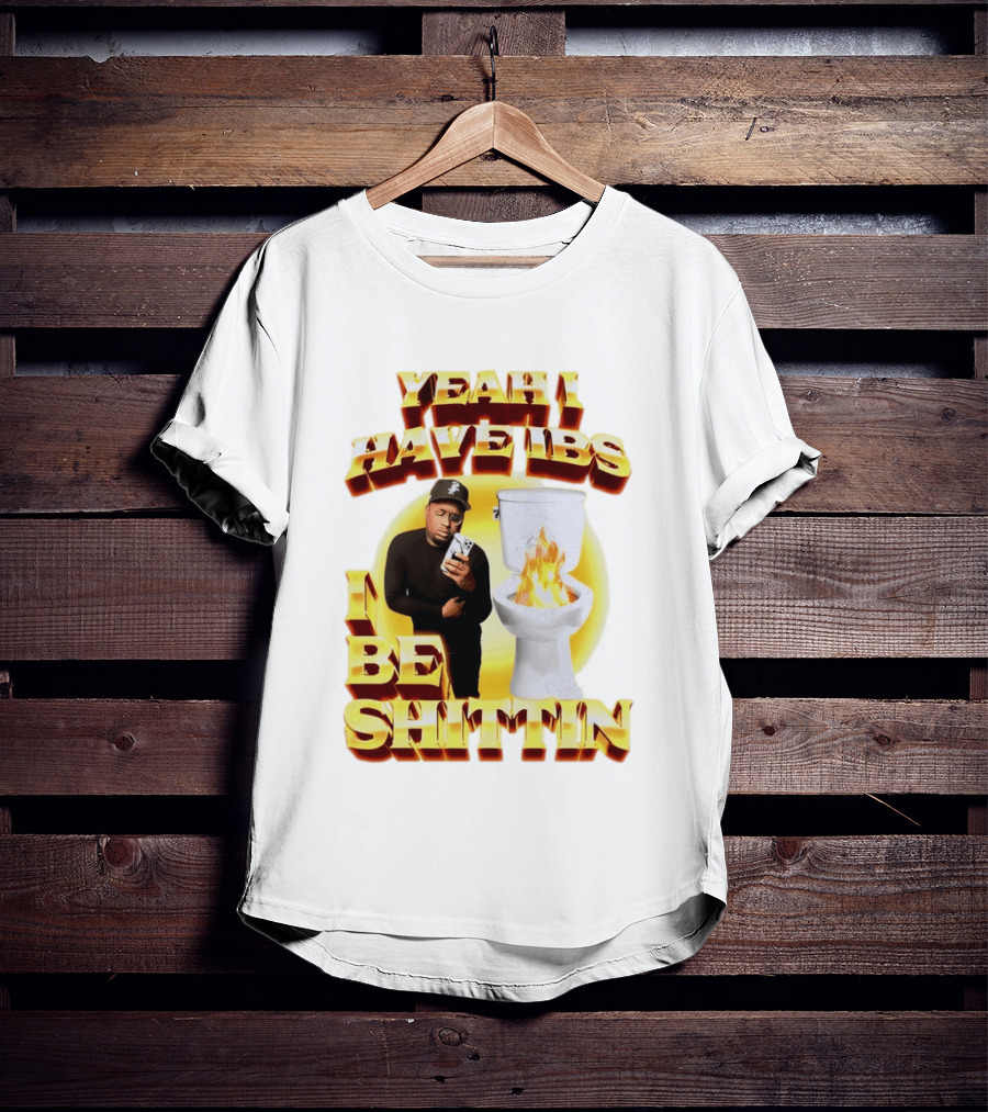 Yeah I Have IBS I Be Shittin 90s Bootleg Style With Fire Toilet And Phone Guy T-Shirt