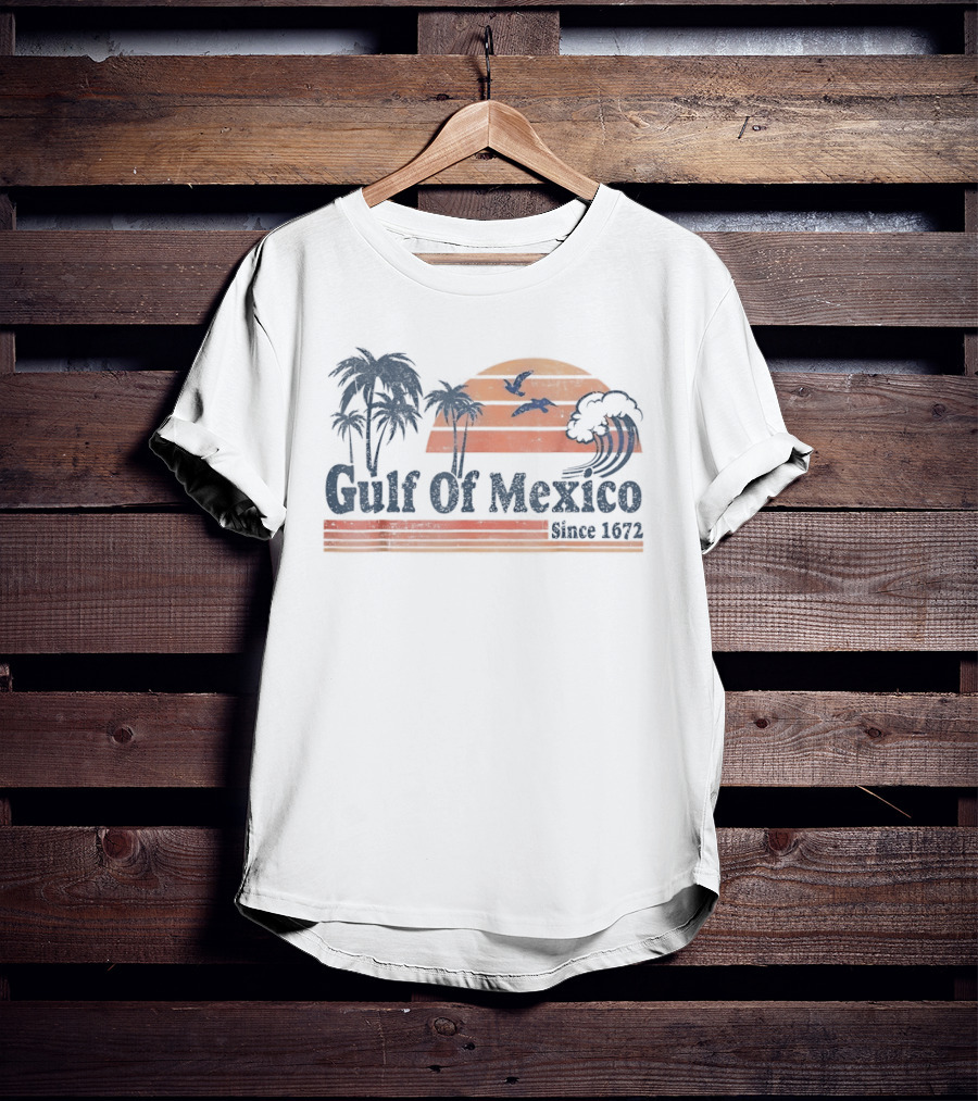 Gulf Of Mexico Coconut Trees Seahawks Sunset Since 1672 T-Shirt