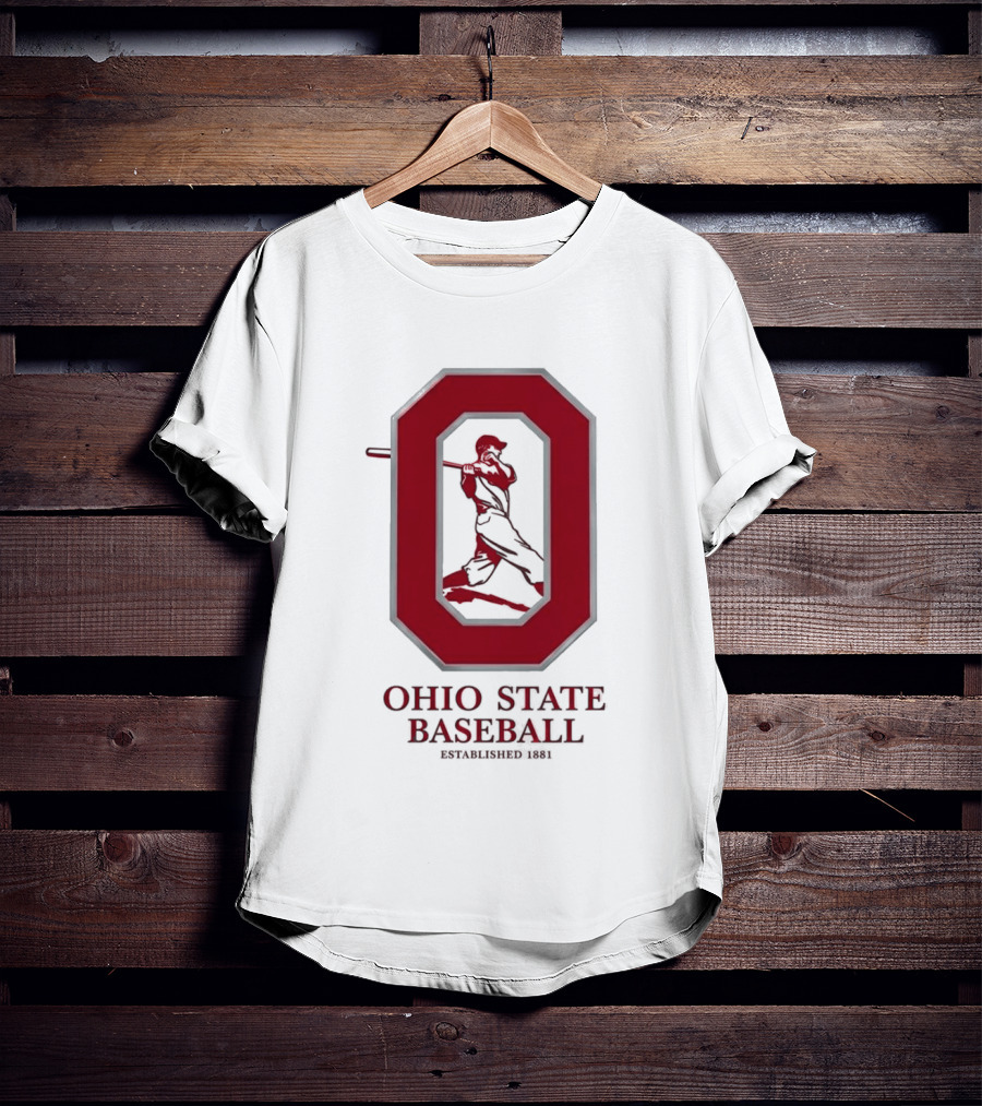 Ohio State Baseball Established 1881 Buckeyes Iconic "O" And Batter T-Shirt
