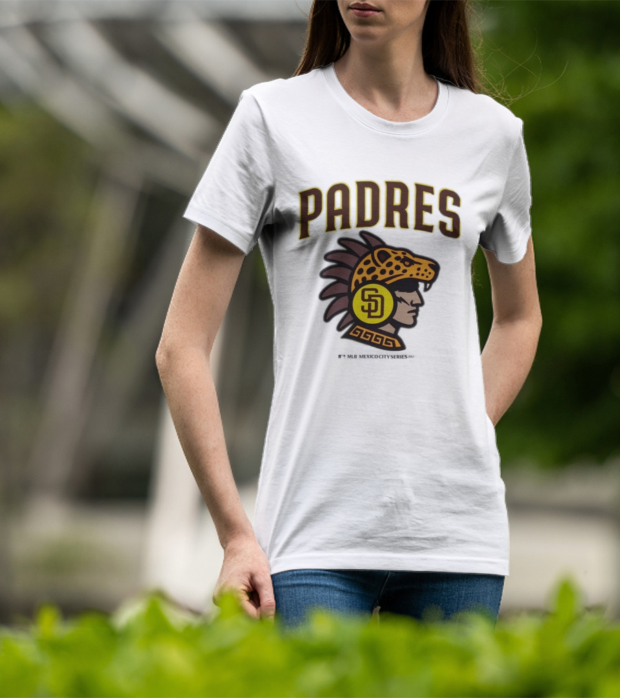 San Diego Padres MLB Mexico City Series 2026 Aztec Jaguar Warrior T-Shirt