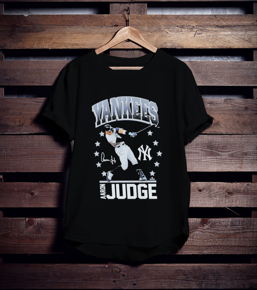 New York Yankees Aaron Judge Autograph Stars Yankee T-Shirt
