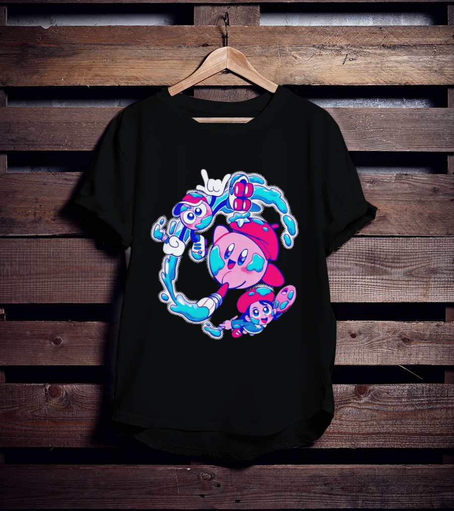 Paintbrush Pals Kirby Gooey Adeleine Art Adventure T-Shirt