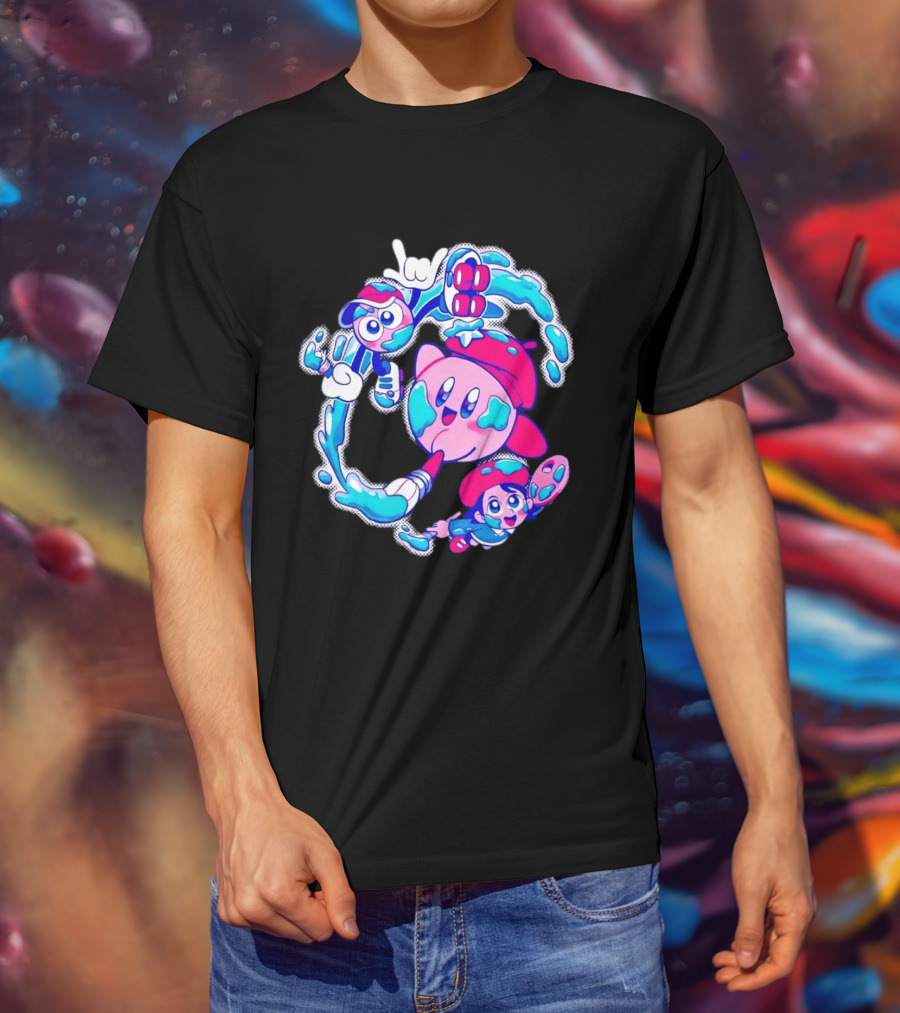 Paintbrush Pals Kirby Gooey Adeleine Art Adventure T-Shirt