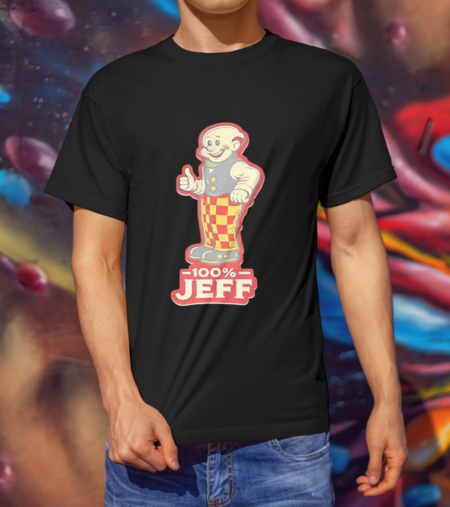 100 Percent Jeff Thumbs Up Character Checker Pants T-Shirt