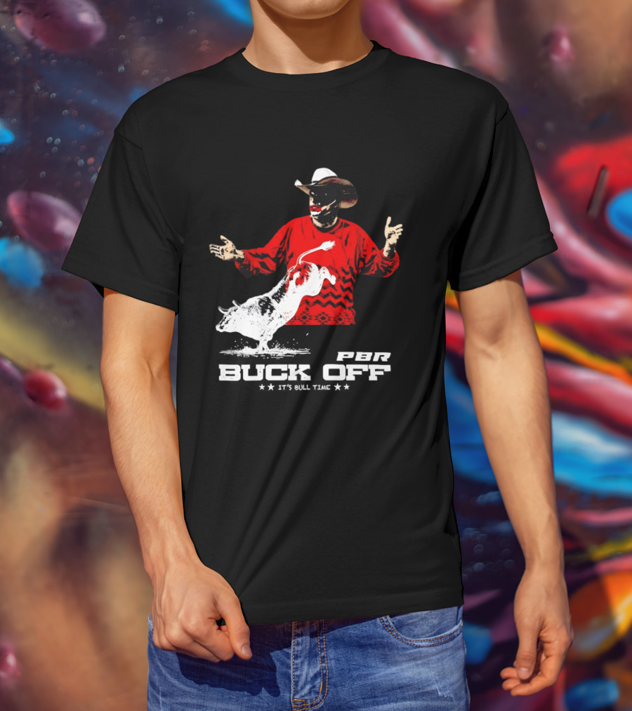 PBR Flint Buck Off It's Bull Time Cowboy Hat Bull Rider Red Sweater T-Shirt