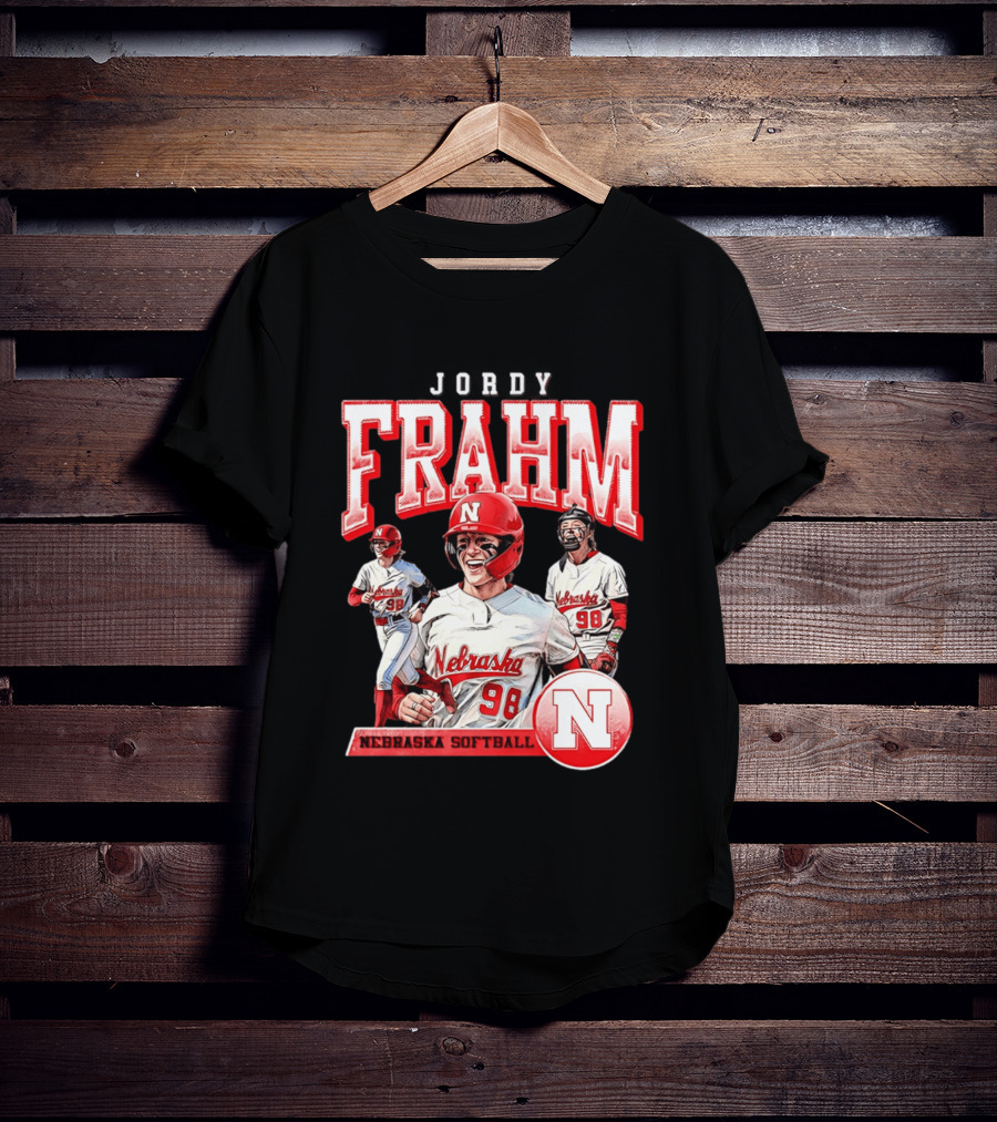 Jordy Frahm Nebraska Softball 98 Player Vintage 90s T-Shirt