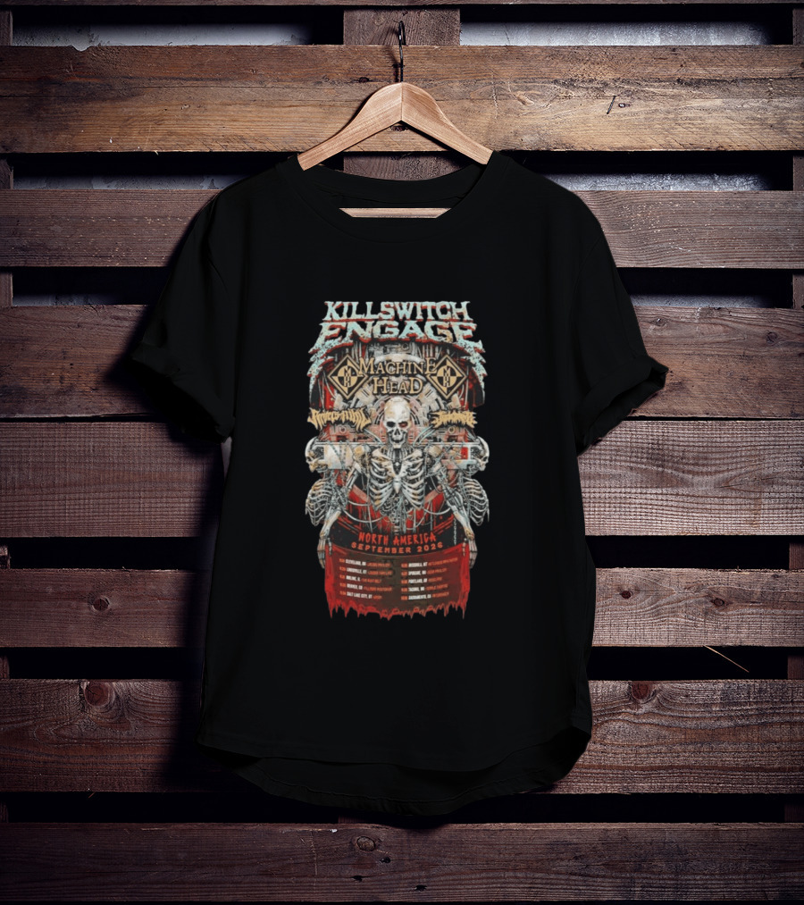 KILLSWITCH ENGAGE Machine Head North America Tour September 2026 Skeleton T-Shirt
