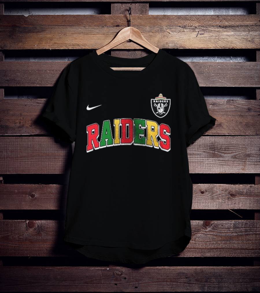 Las Vegas Raiders Cinco De Drinko Bitchachos Skeleton Raiders Text Sombrero T-Shirt
