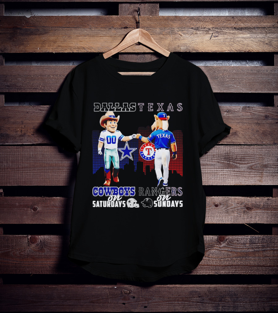 Dallas Texas Cowboys Rangers Skyline Texas Rangers T-Shirt