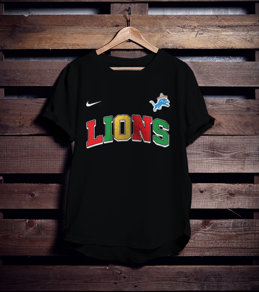 Detroit Lions Cinco De Drinko Bitchachos Sombrero Skeleton T-Shirt