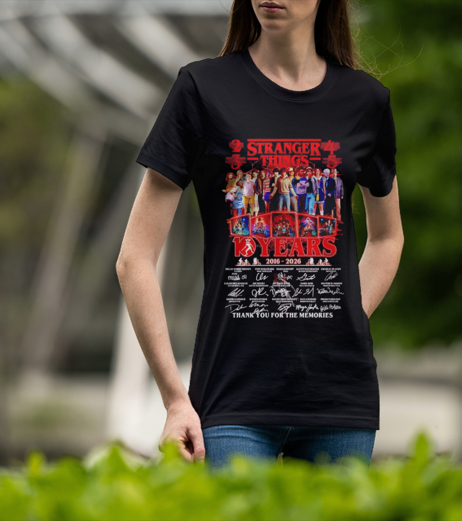 Stranger Things Seasons 2 3 4 5 2016 2026 Anniversary Thank You For The Memories T-Shirt