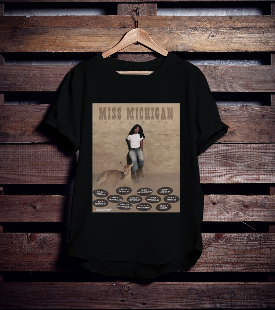 Miss Michigan Momo Boyd Tour 2026 Dates And Locations T-Shirt