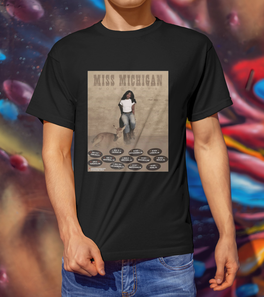 Miss Michigan Momo Boyd Tour 2026 Dates And Locations T-Shirt