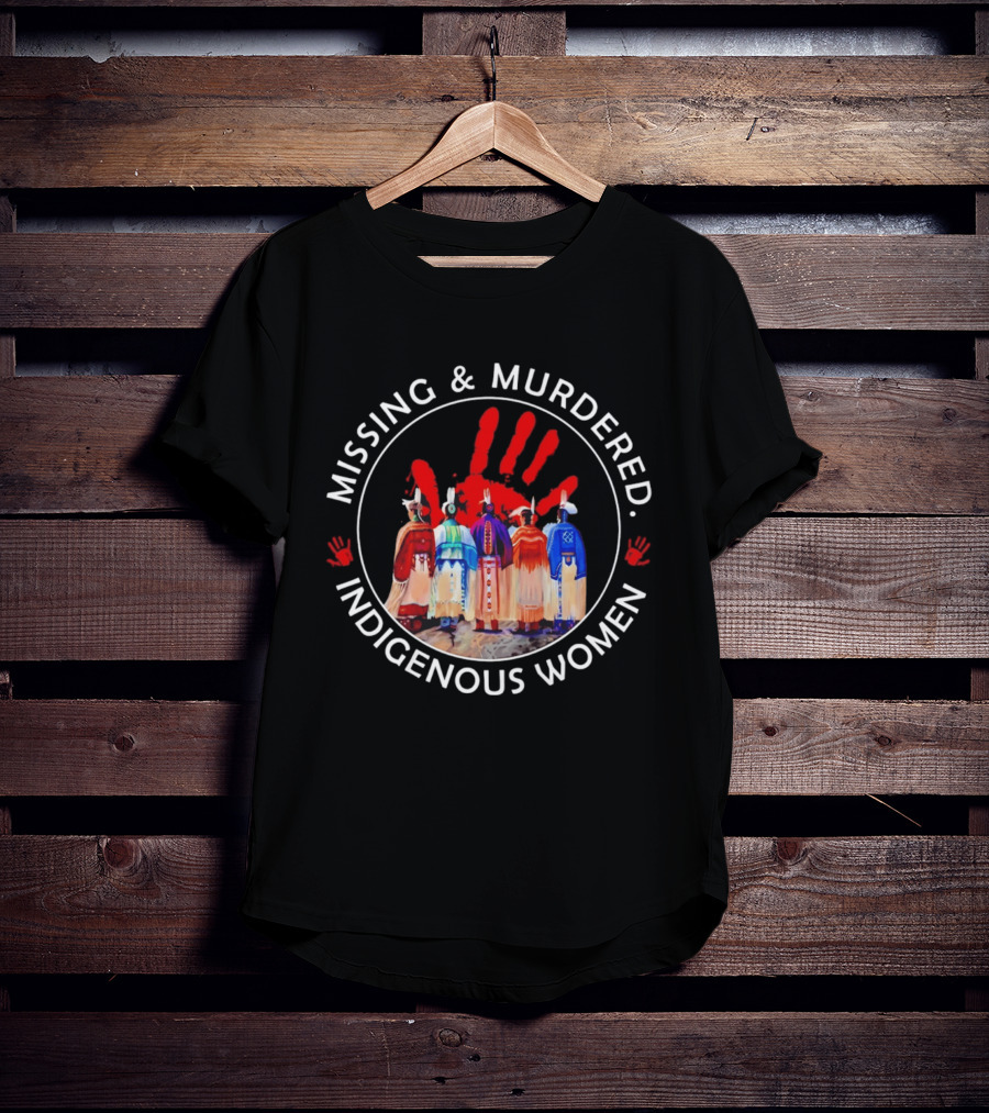 Missing And Murdered Indigenous Women Red Handprint Symbol MMIW Awareness T-Shirt