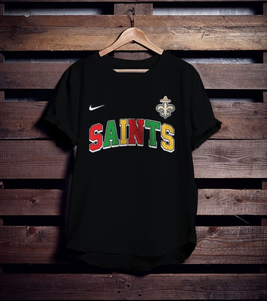 New Orleans Saints Cinco De Drinko Bitchachos Skeleton Fiesta Fleur De Lis Sombrero T-Shirt