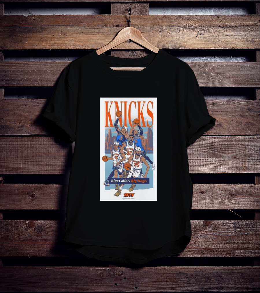 New York Knicks Blue Collar Big Stage Against All Odds Basketball Players T-Shirt