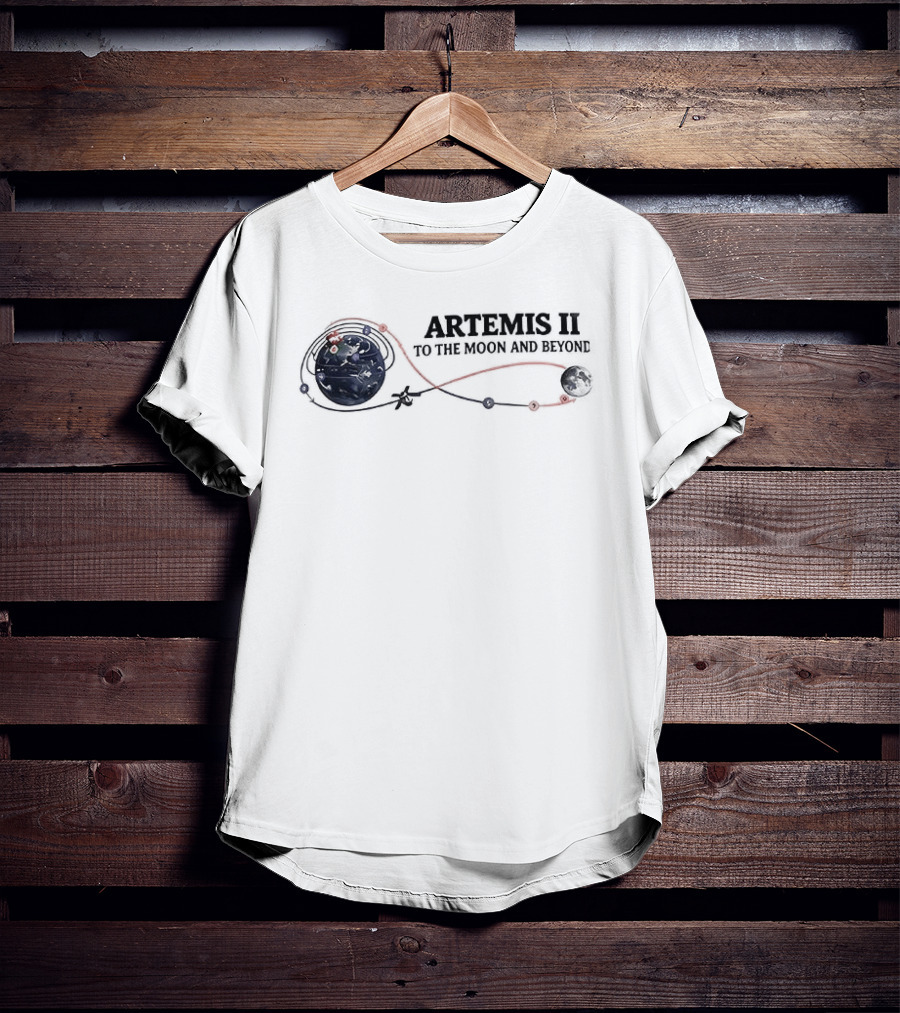 Artemis II 2026 To The Moon And Beyond Spacecraft Flight Path T-Shirt