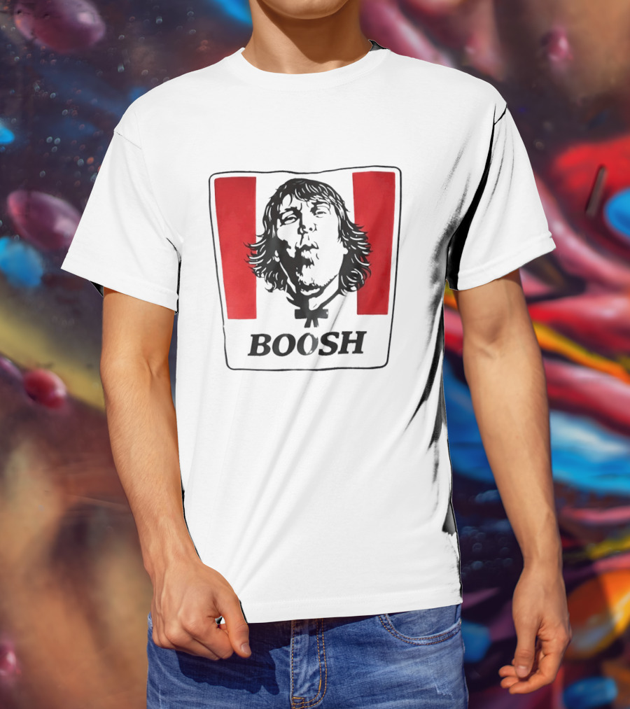 The Mighty Boosh Boosh Face Red Stripes T-Shirt