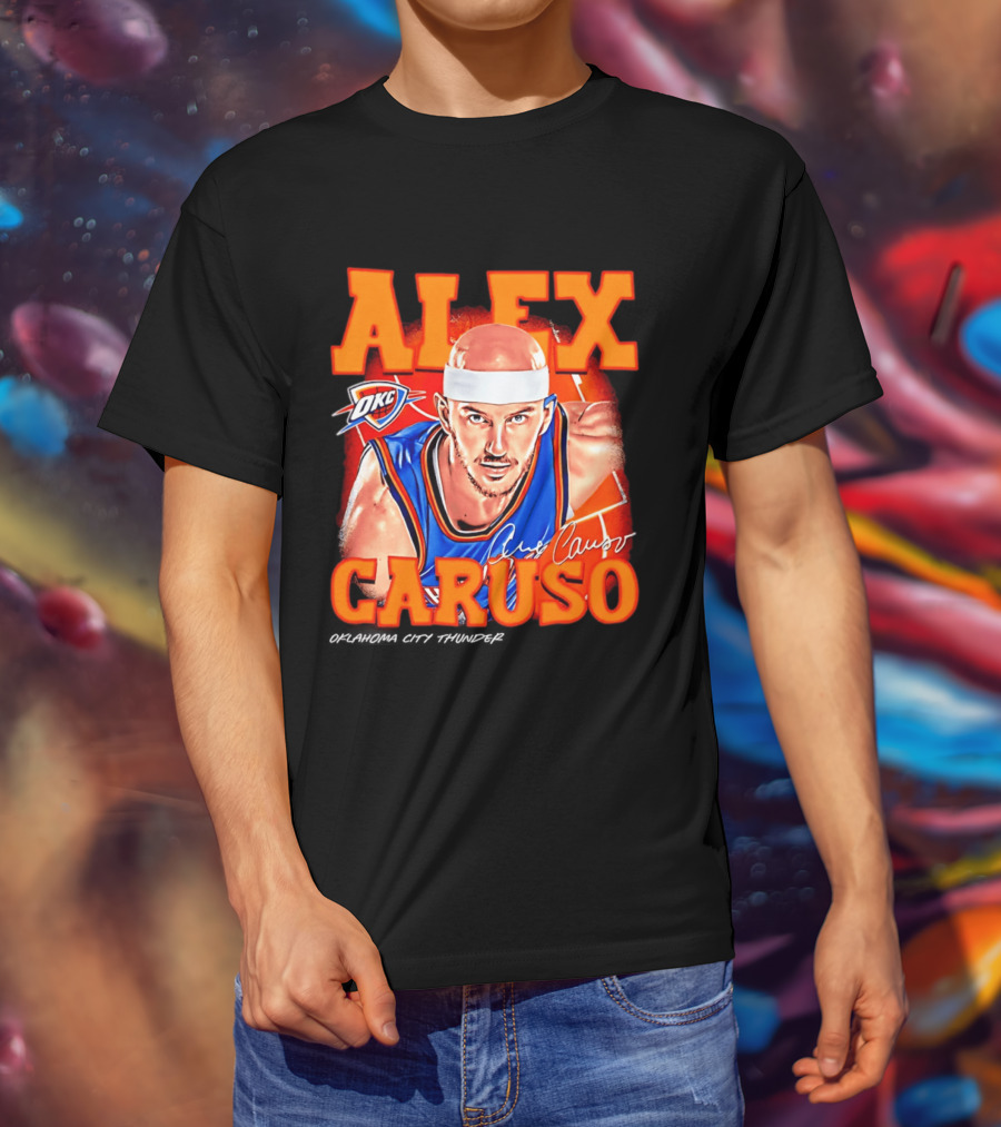 Alex Caruso Oklahoma City Thunder OKC Basketball Airbrush T-Shirt
