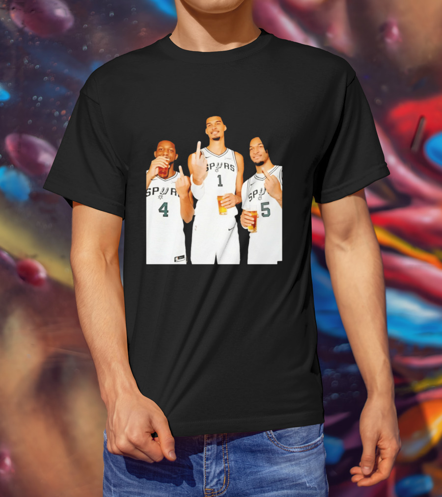 San Antonio Spurs Trinity Beers And Middle Finger Gesture T-Shirt