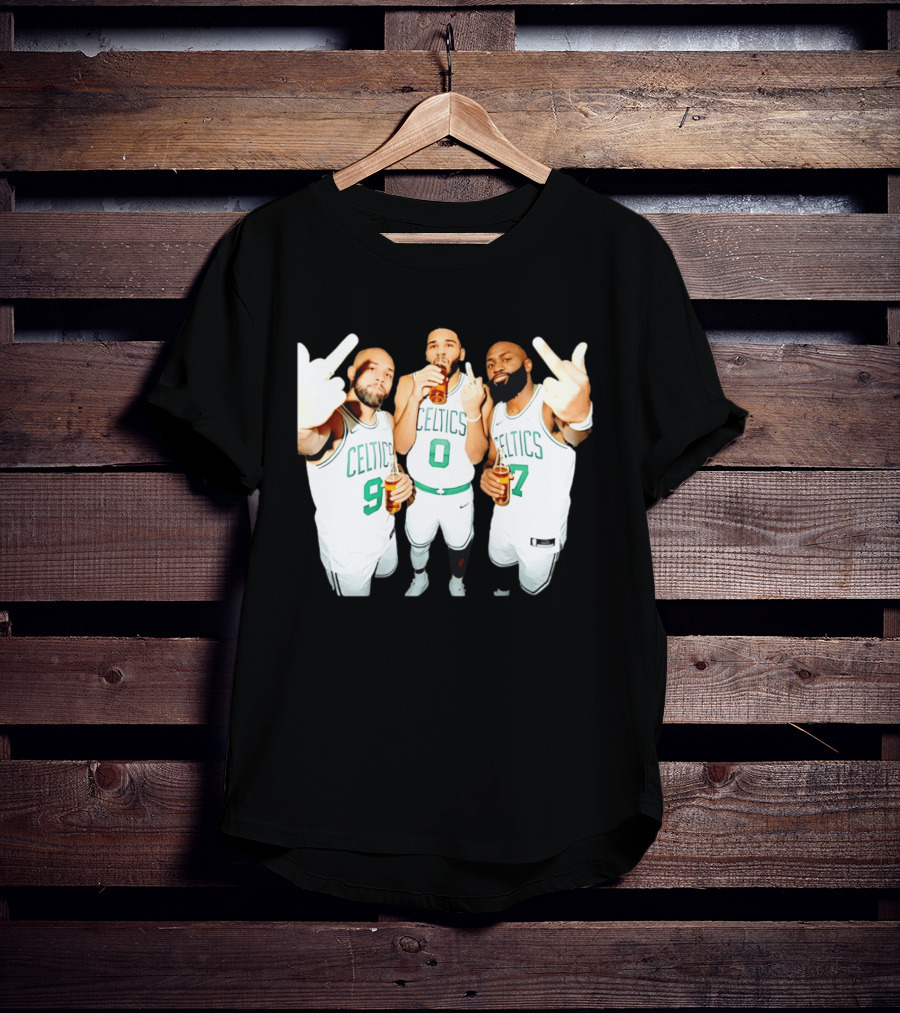 Boston Celtics Players Trinity Middle Finger Beers Humor T-Shirt