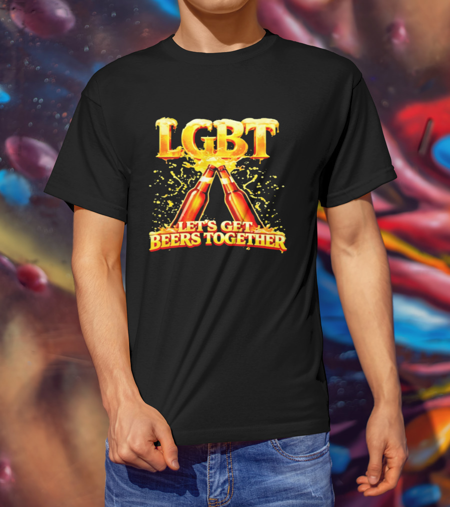 LGBT Let's Get Beers Together Celebration With Beer Bottles T-Shirt