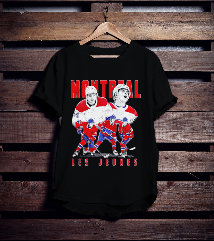 Montreal Les Jeunes Hockey Players Red Jerseys Ice Skating T-Shirt