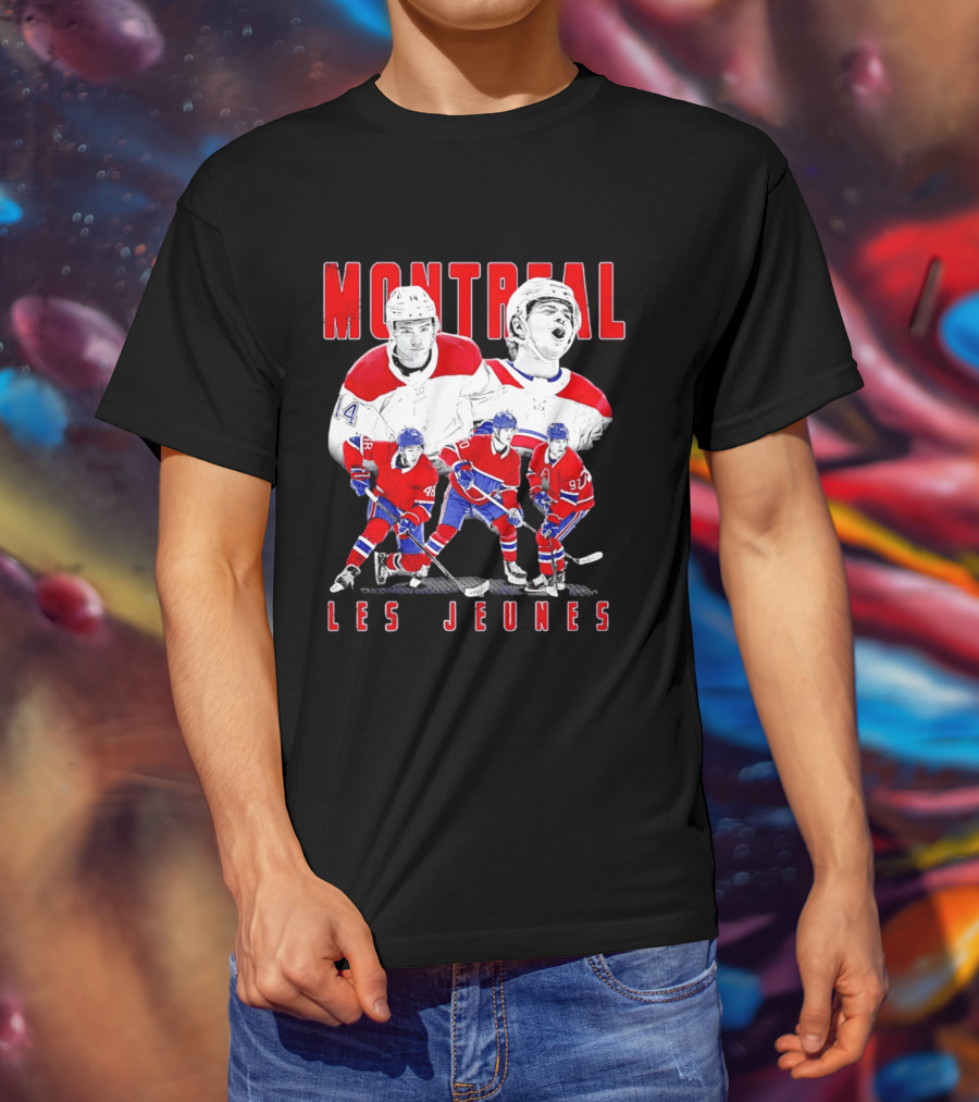 Montreal Les Jeunes Hockey Players Red Jerseys Ice Skating T-Shirt