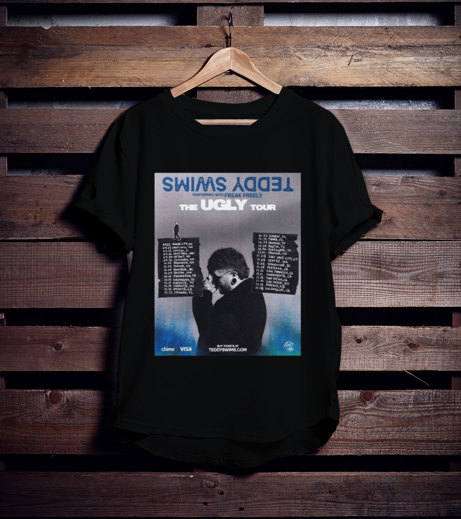 Teddy Swims The Ugly Tour 2026 Freak Freely Performance Schedule Tour Dates T-Shirt