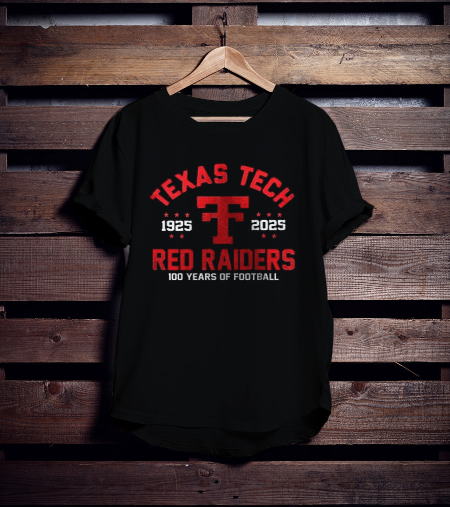 Texas Tech Red Raiders 1925 2025 100 Years Of Football T-Shirt