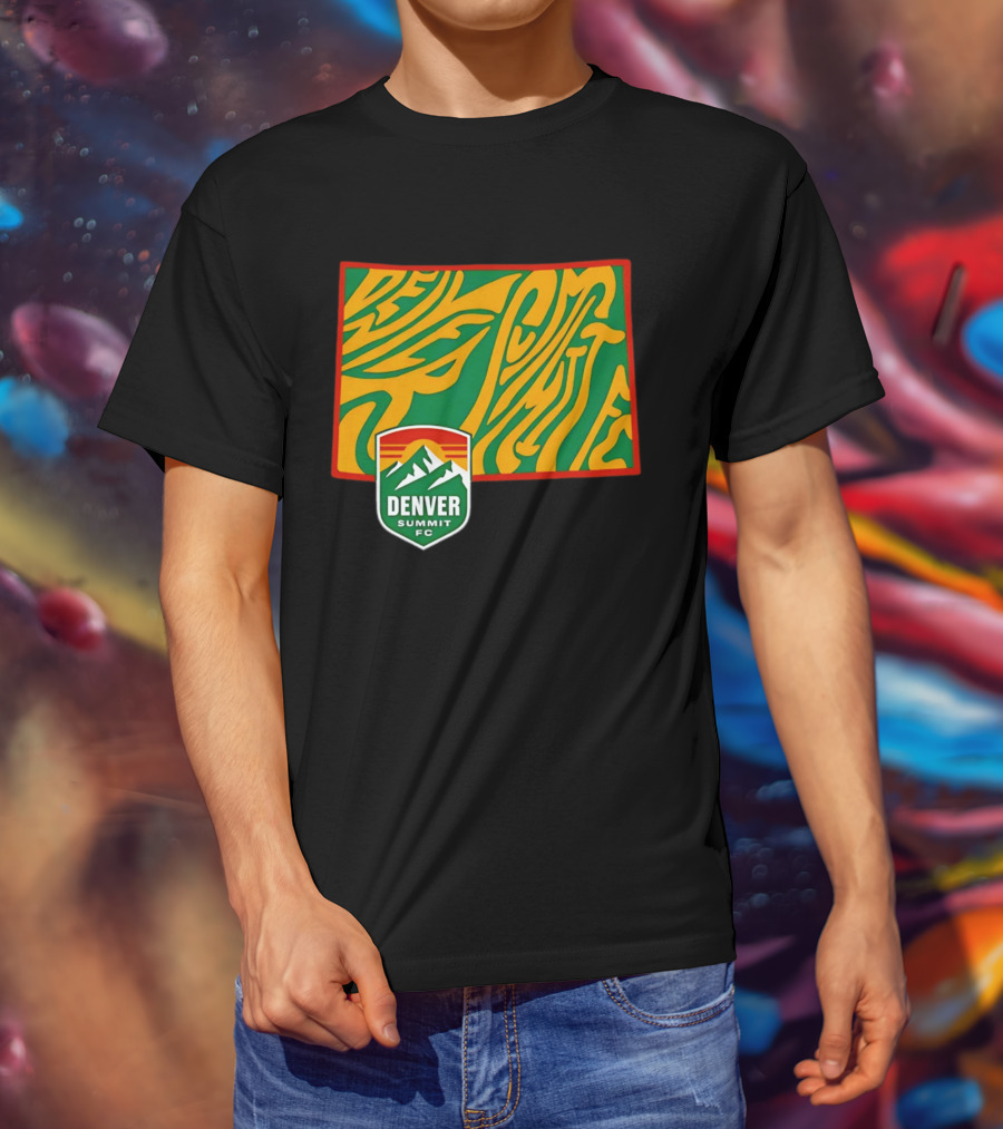 Denver Summit FC Groovy State Vibrant Mountain Soccer Club T-Shirt