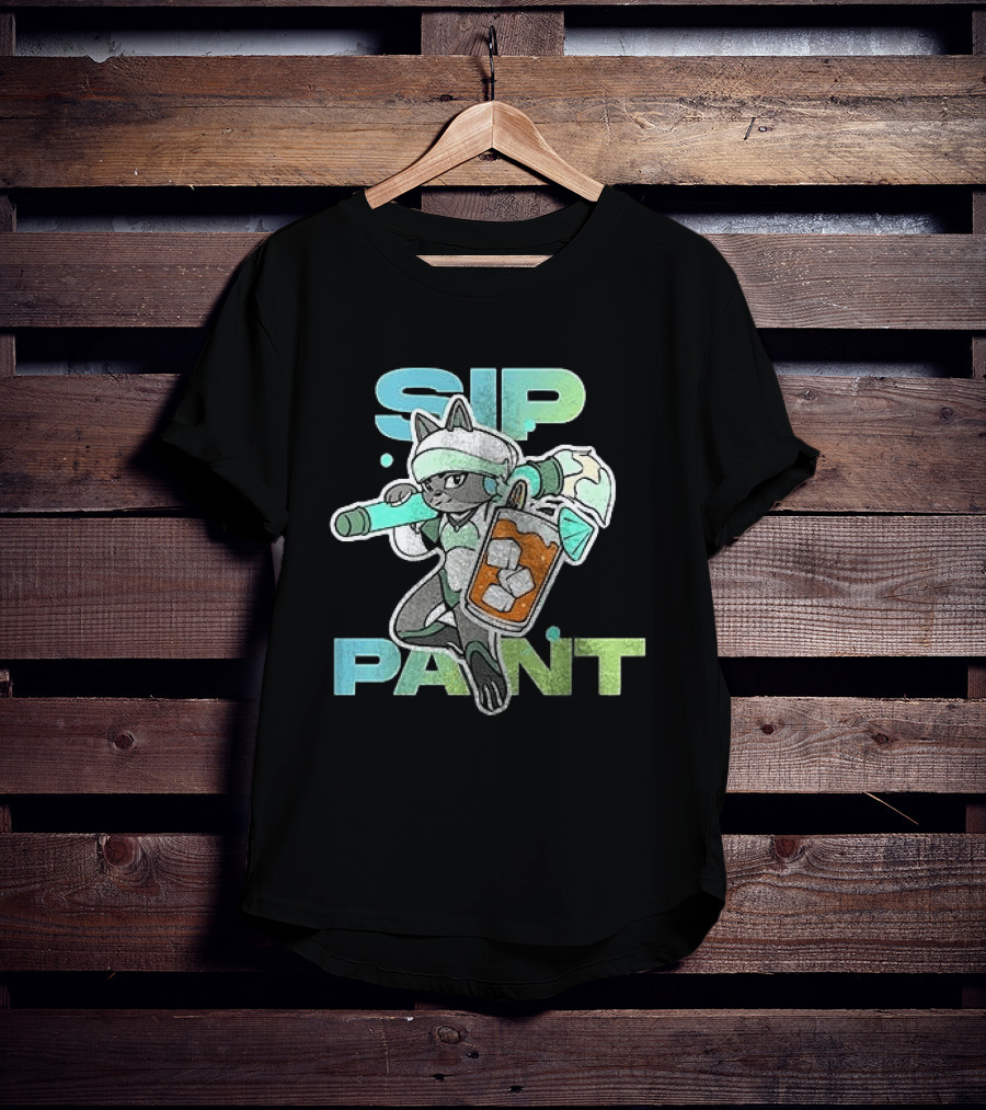 Sip Paint Ice Cool Character With Paint Roller T-Shirt