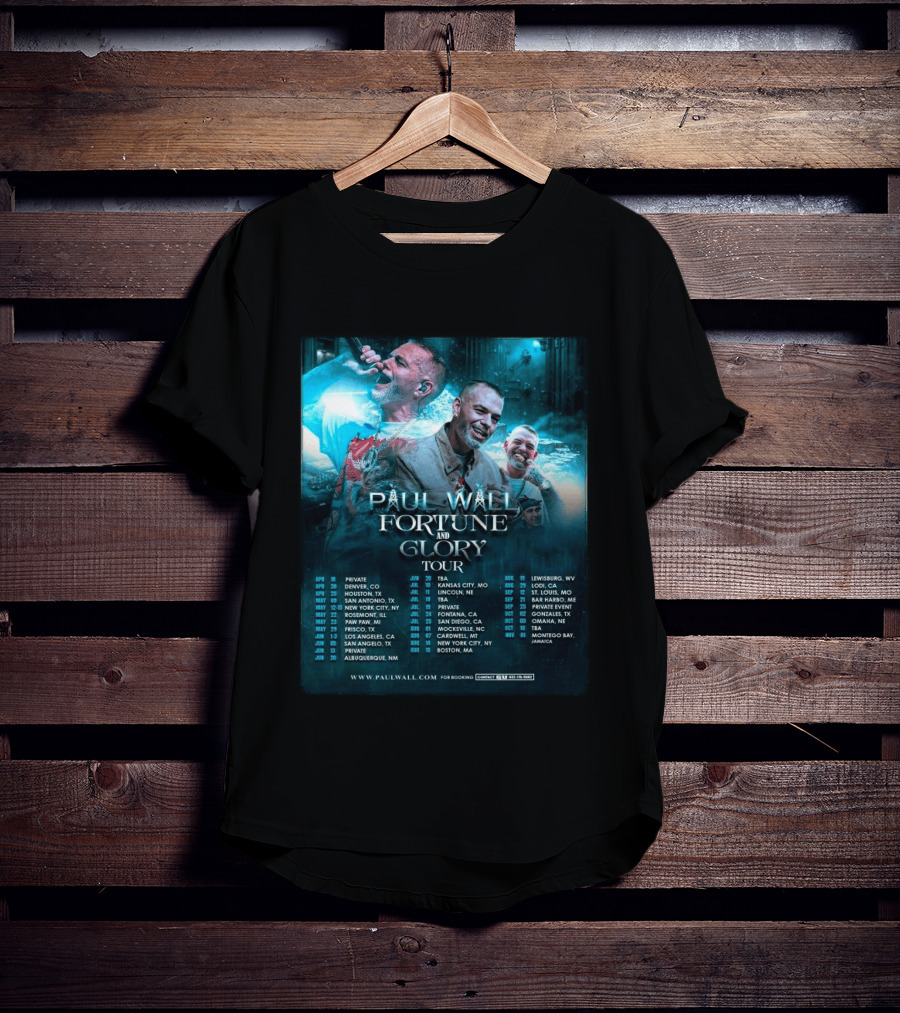Paul Wall Fortune And Glory Tour 2026 Dates And Locations T-Shirt