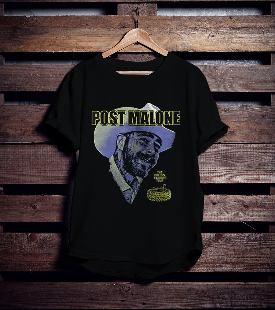 Post Malone Big Ass Stadium Tour Porty Co Dates Schedule Cowboy Hat Snake T-Shirt