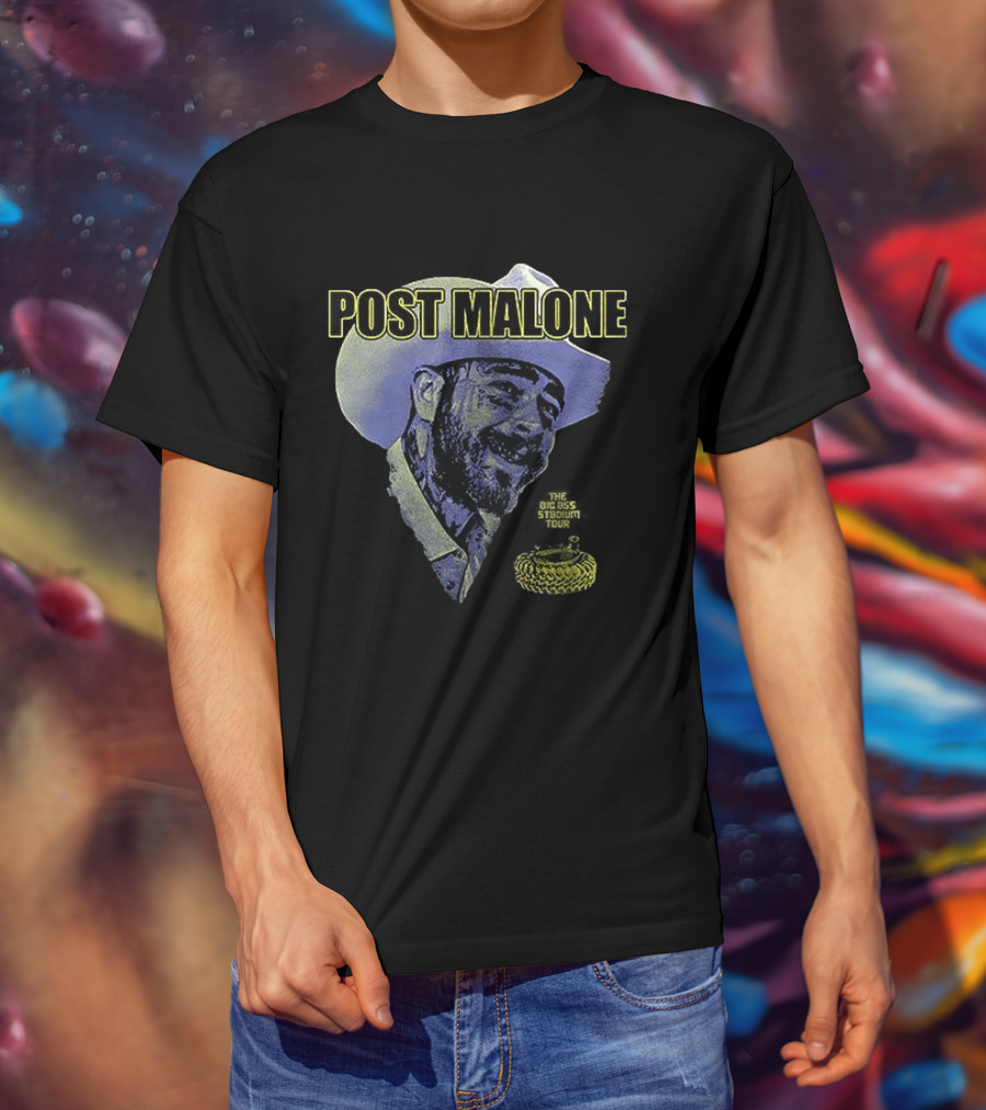 Post Malone Big Ass Stadium Tour Porty Co Dates Schedule Cowboy Hat Snake T-Shirt