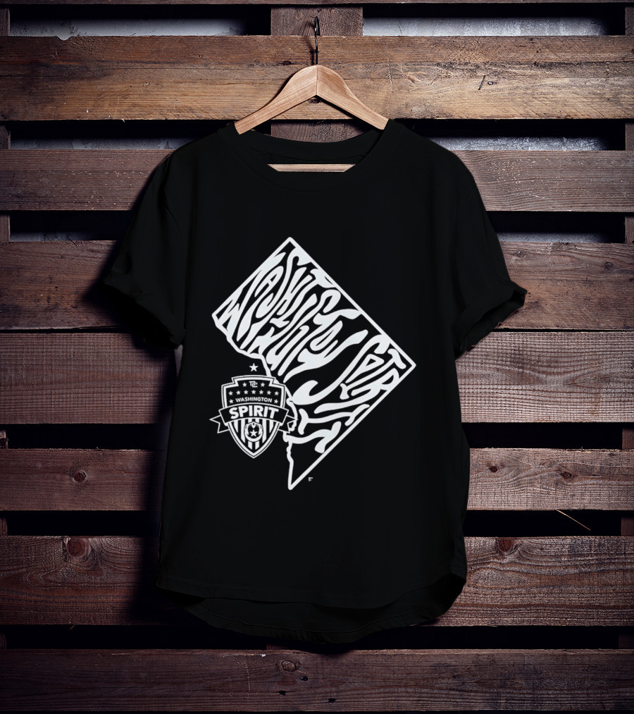 Washington Spirit Groovy Text Art With Team T-Shirt