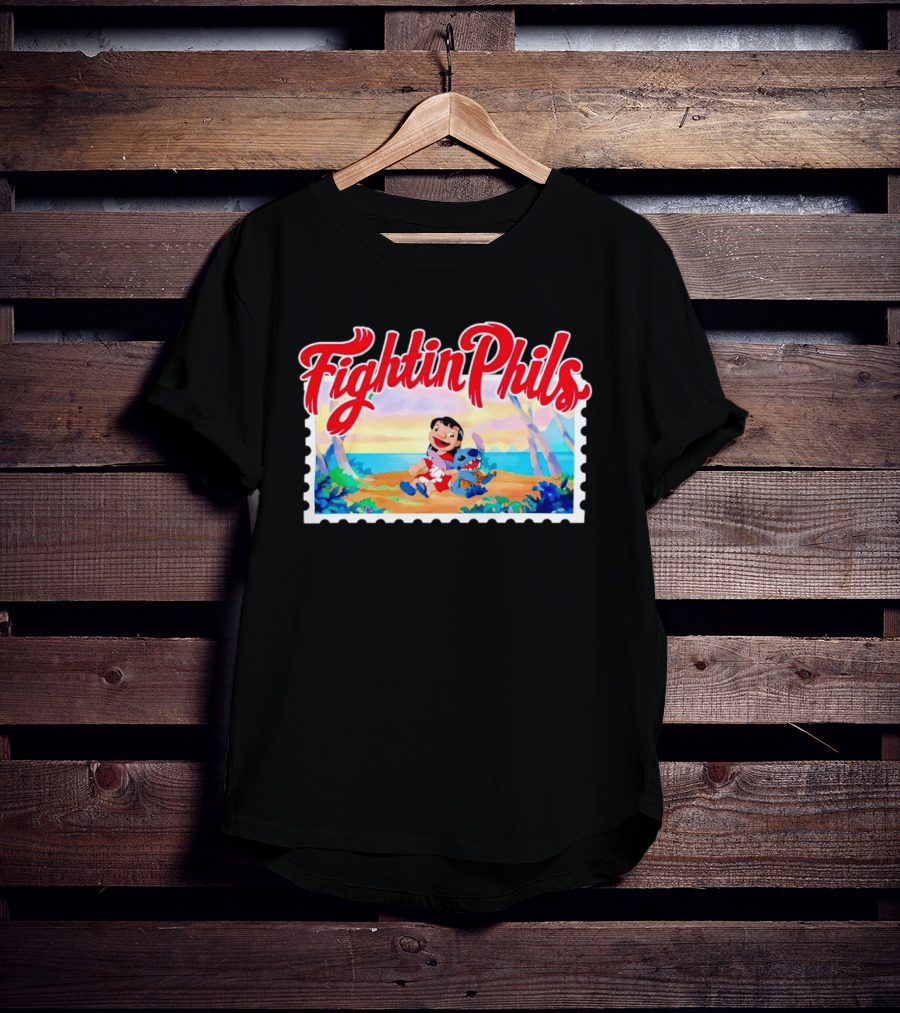Reading Fightin Phils Lilo And Stitch Collaboration Sports T-Shirt