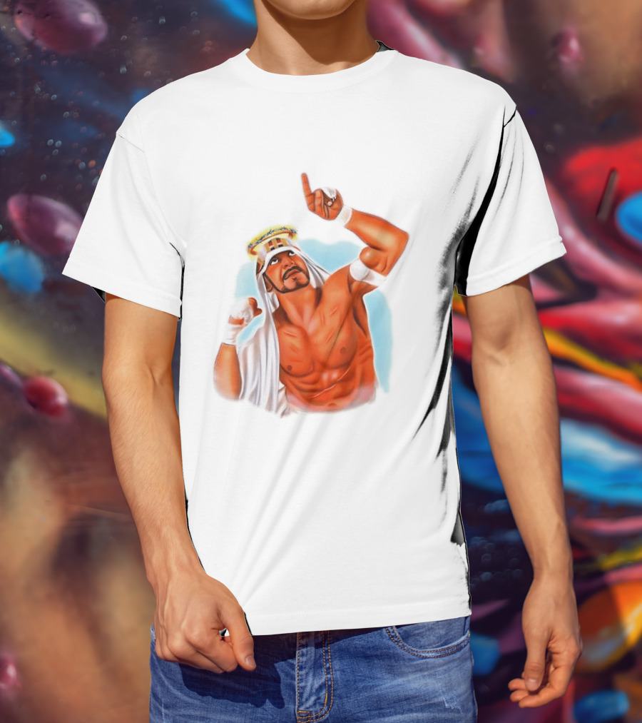 Sabu Airbrush Professional Wrestling Legend Iconic Pose T-Shirt