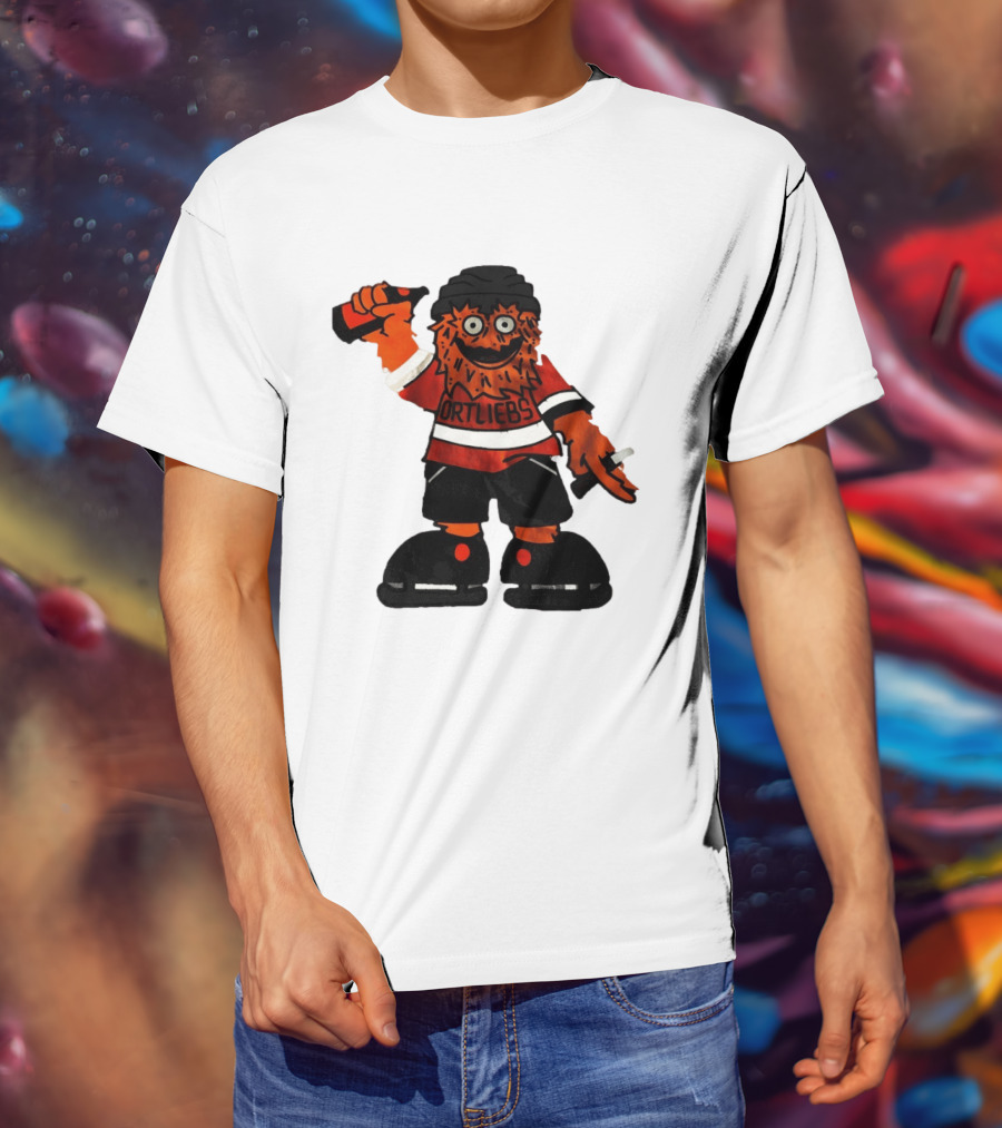 Gritty Philadelphia Flyers Hockey Club Ortliebs Mascot Pose T-Shirt