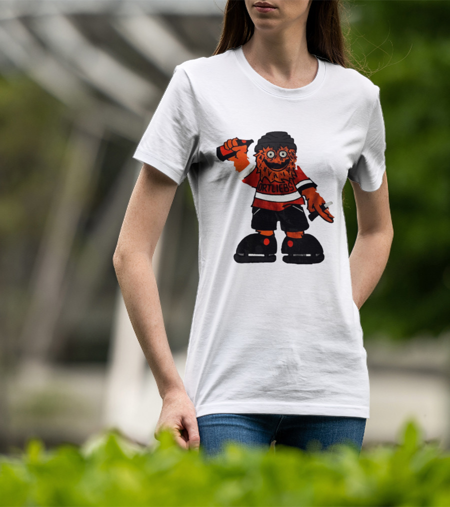 Gritty Philadelphia Flyers Hockey Club Ortliebs Mascot Pose T-Shirt