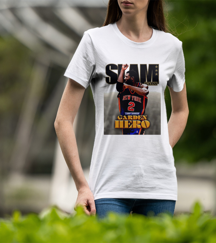 Slam Icons Larry Johnson New York 2 Garden Hero T-Shirt