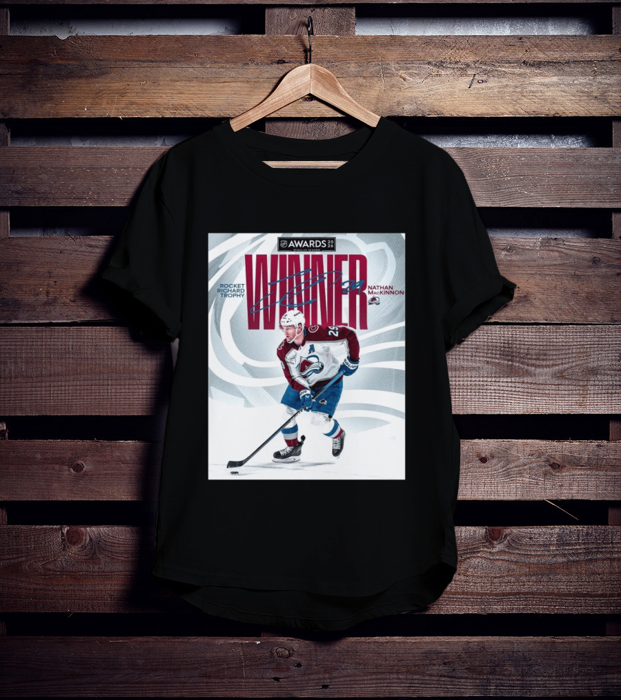 NHL 2026 Awards Rocket Richard Trophy Nathan MacKinnon Winner T-Shirt