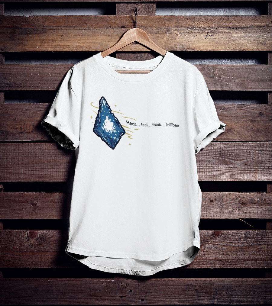 Hear Feel Think Jollibee Blue Crystal Stone T-Shirt