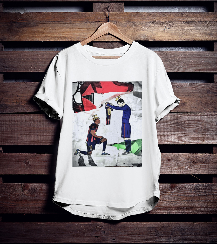 Lionel Messi Lamine Yamal Barcelona FC Art Collaboration T-Shirt